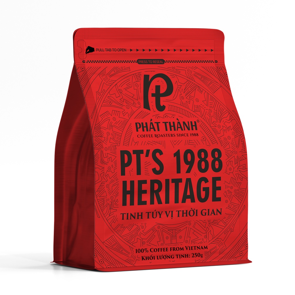 Cà phê Phát Thành PT's 1988 Heritage PC3 - Chuyên pha máy và pha phin - Gói 250g