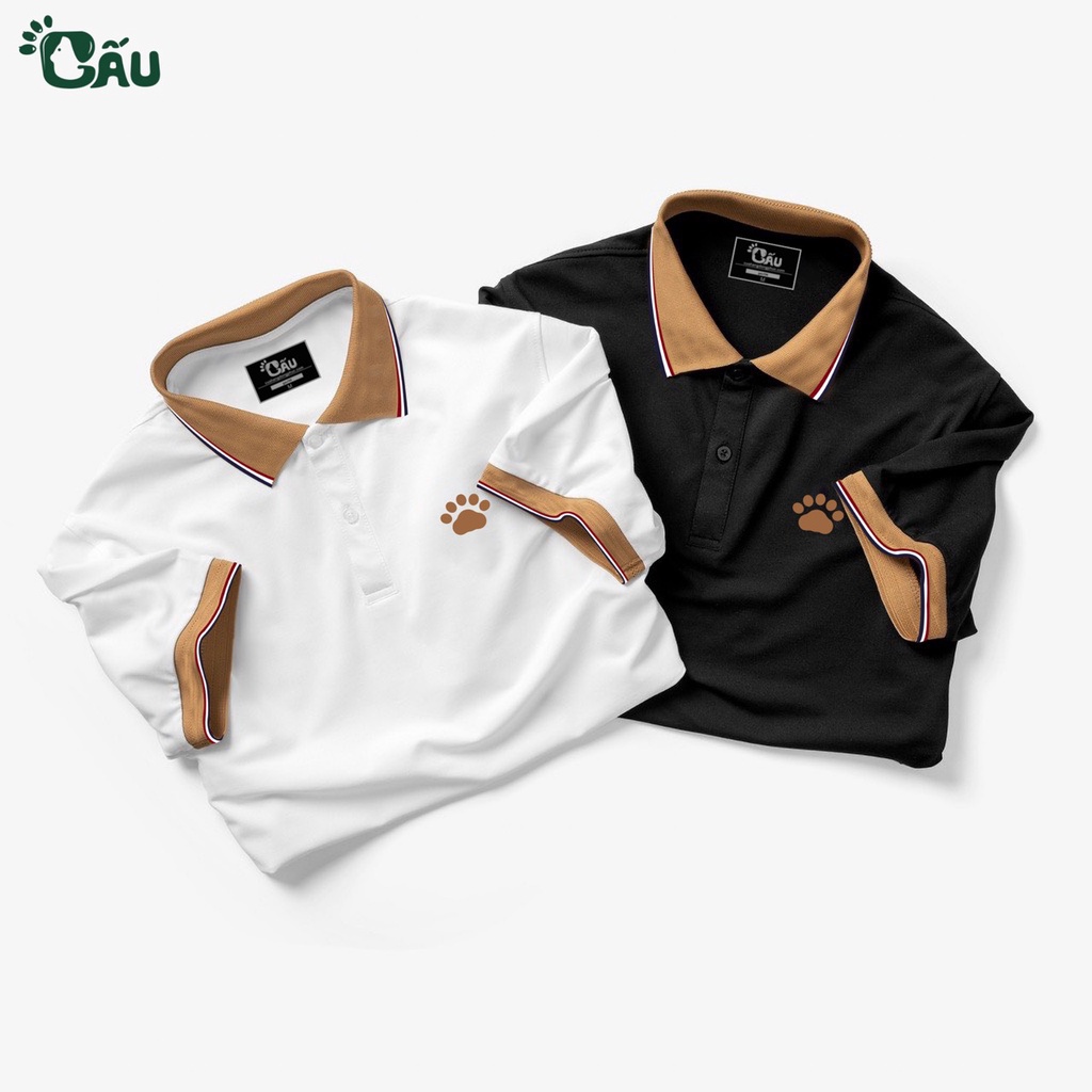 Áo thun Polo GẤU 194 Trơn Unisex vải cá sấu Poly co dãn 4 chiều dày dặn form gerular fit - PL Vết Chân