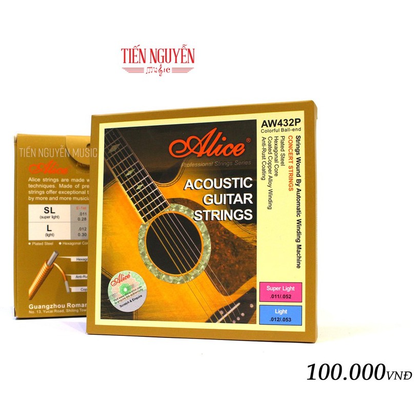 Dây đàn Guitar Acoustic Alice AW-432P  Chính Hãng