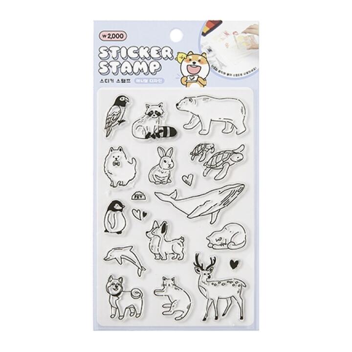 Tem Dán Sticker Stamp ARTBOX Hàn Quốc Hình Động Vật Trang Trí Cho Sổ Tay Thường Ngày