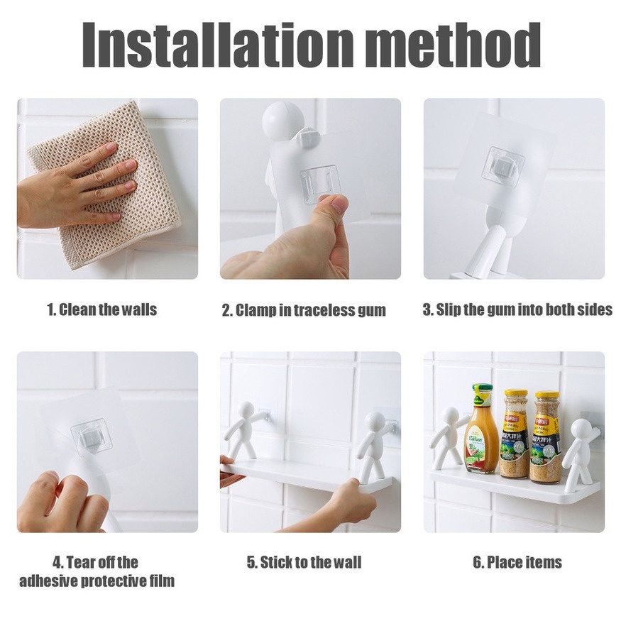 Kệ treo tường nhà tắm họa tiết người độc đáo sáng tạo Kệ đựng đồ nhà tắm để mỹ phẩm đồ dùng nhà bếp treo tường hình người sáng tạo- Giá treo tường hình nhân đa năng decor nhà