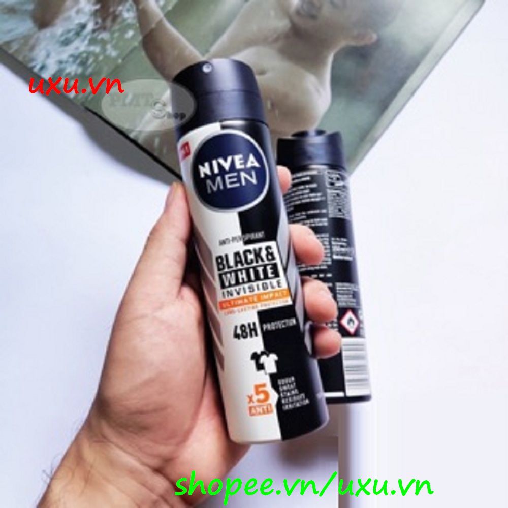 Xịt Khử Mùi Nam 150Ml Nivea Black And White Ngăn Vệt Ố Vàng, Với uxu.vn Tất Cả Là Chính Hãng.