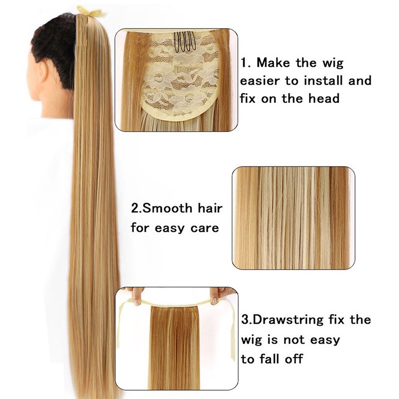 Tóc giả đuôi ngựa dài uốn xoăn 85cm chịu nhiệt nhiều màu sắc