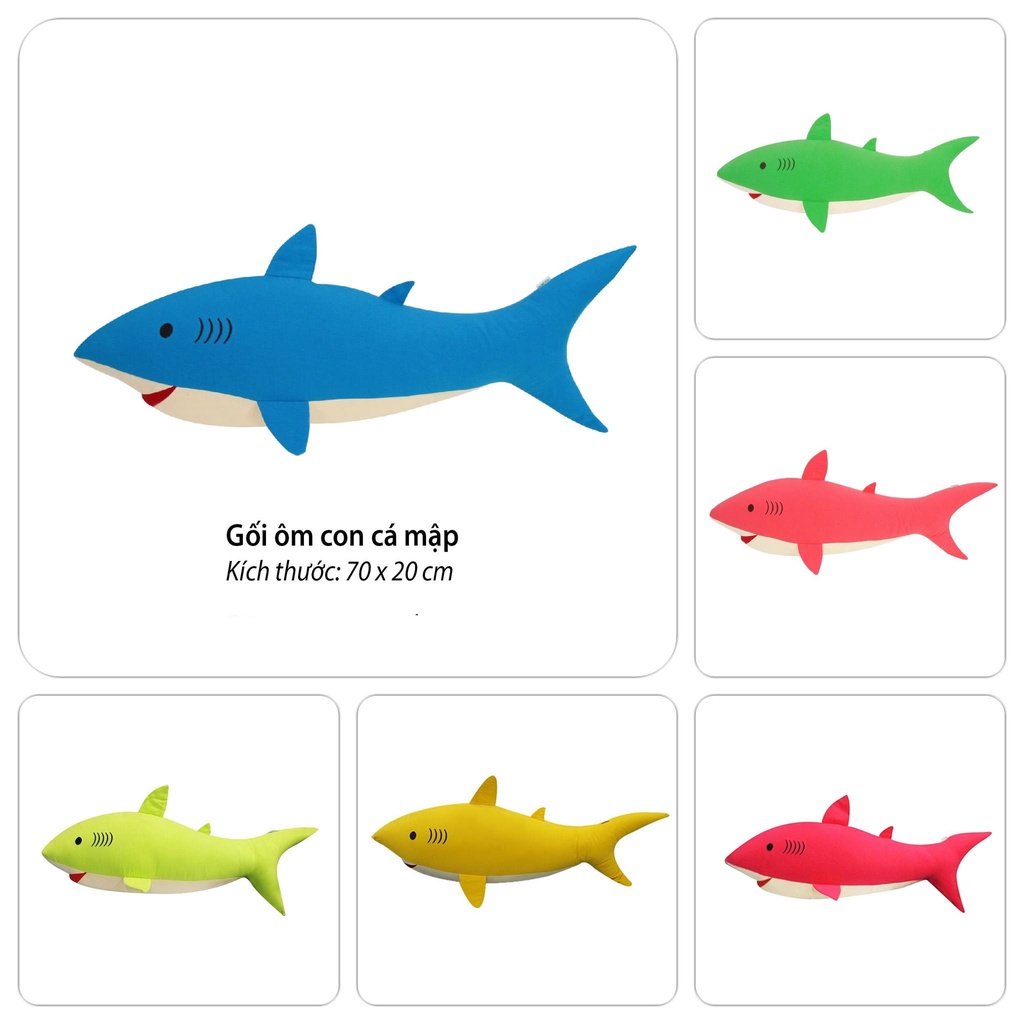 gối ôm cá mập 70 × 20 cm