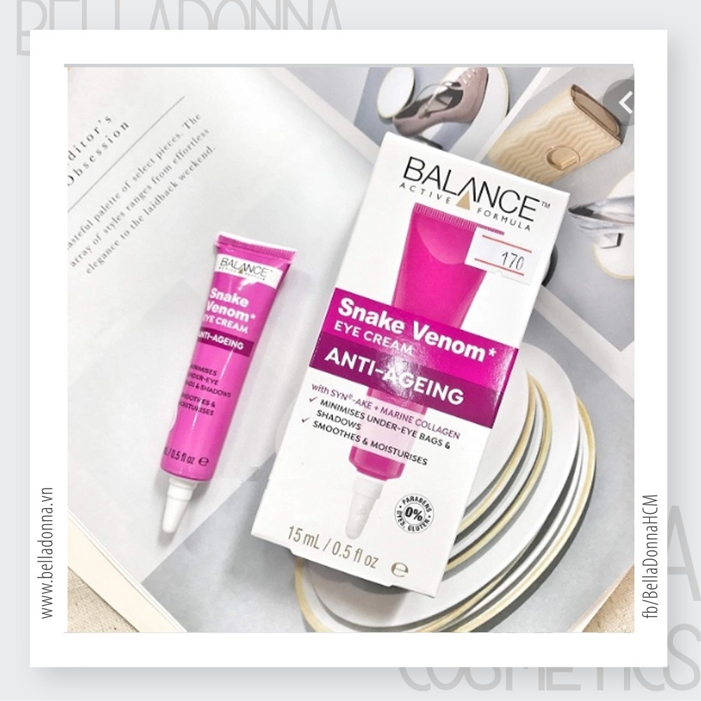 [HÀNG CHÍNH HÃNG] Kem Dưỡng Da Vùng Mắt Balance Snake Venom Eye Cream Anti-Ageing 15ml