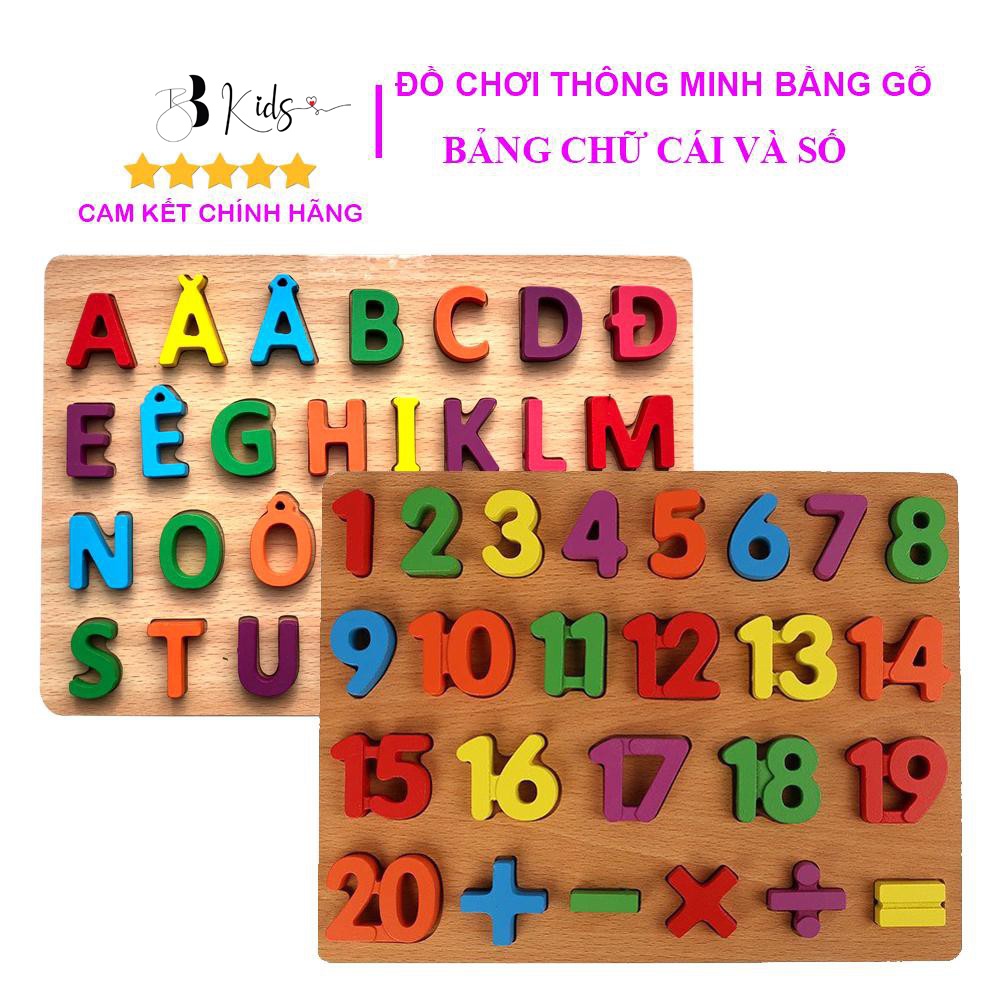 Đồ chơi Bảng Gỗ BB Kids Nối chữ cái, Chữ số cho bé