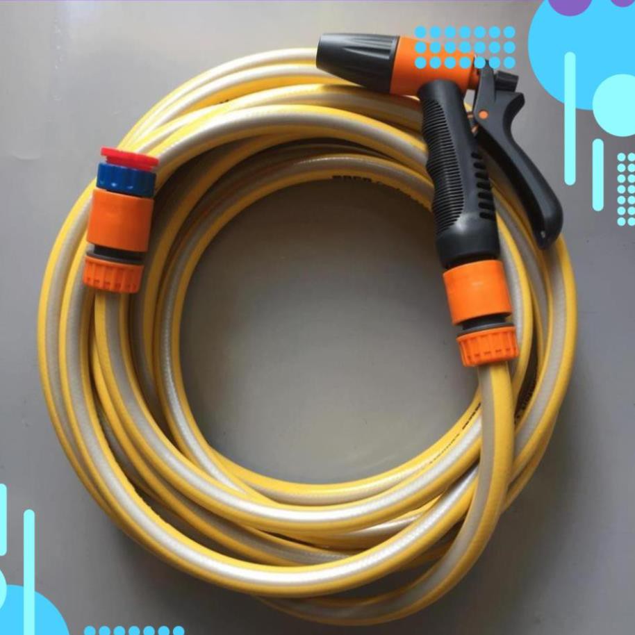 Vòi tưới cây rửa xe 6m-7m-8m tay bóp tùy chỉnh nhiều chế độ 319498622-1622-3 mầu cam [SKM]