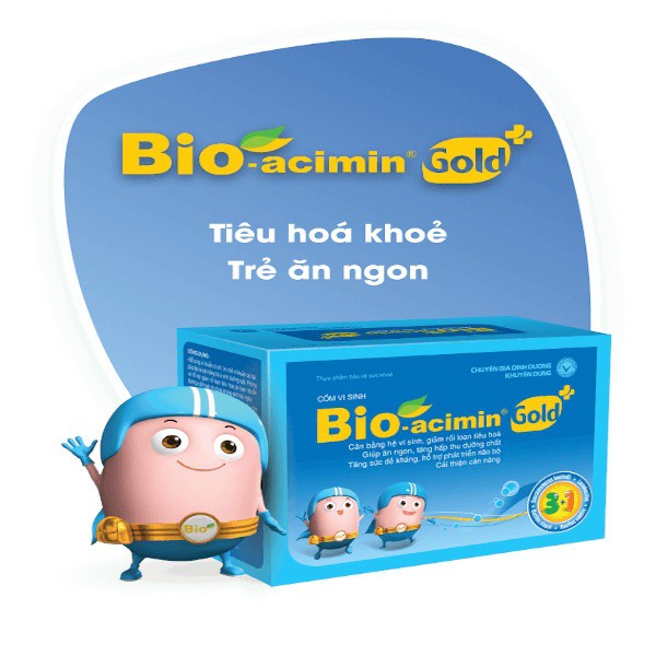 Cốm Vi Sinh Bio-acimin Gold Giúp Tiêu Hóa Khỏe - Trẻ Ăn Ngon Hộp 30 Gói