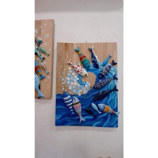 Combo 25 cá gỗ mộc màu sáng gỗ tần bì - cá gỗ decor trang trí nhà cửa