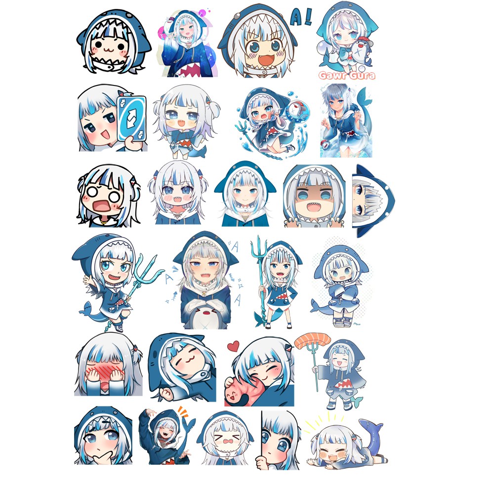 stickers anime manga Gawr Gura Hololive/ hình dán Gawr Gura Hololive