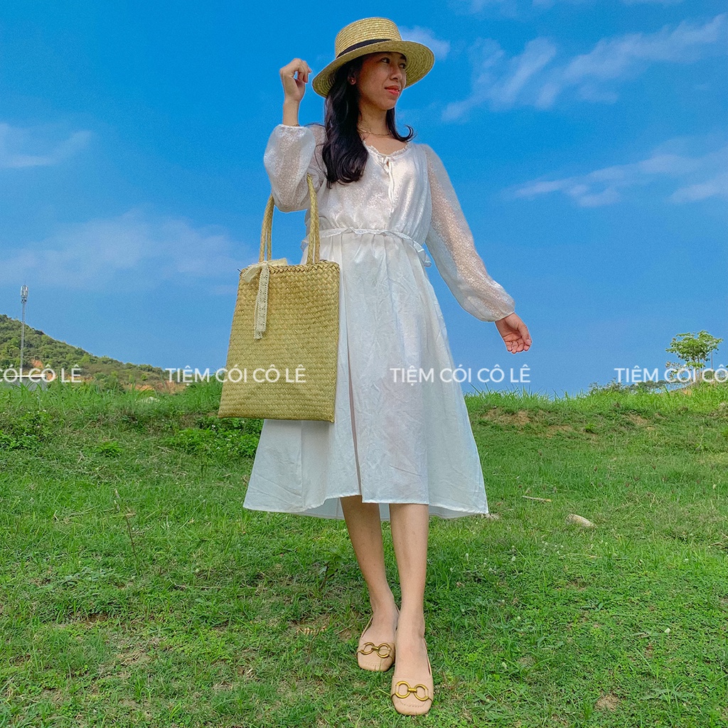 Túi cói cỏ bàng đi biển, chụp ảnh resort sang chảnh - Tiệm Cói Cô Lê
