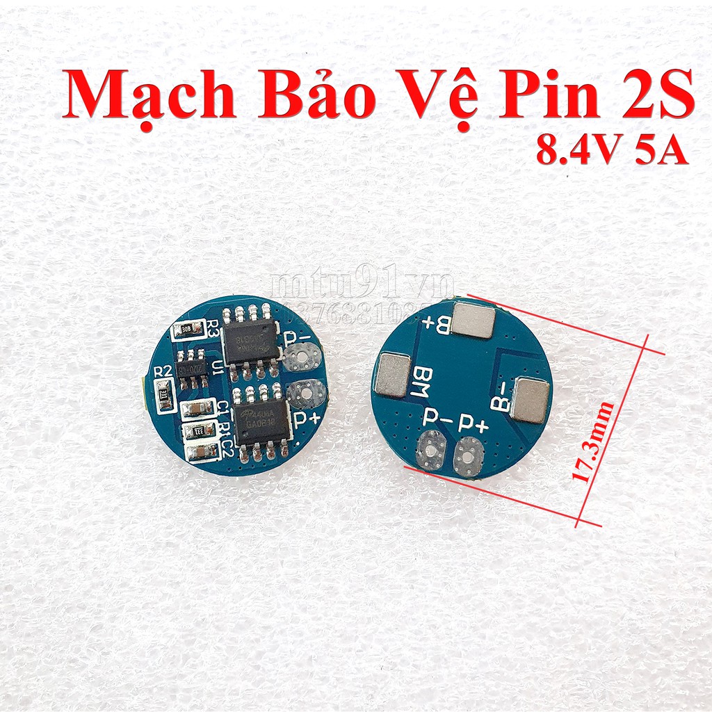 Mạch sạc pin 2S 7.4V~8.4V 5A có bảo vệ - board tròn - HX-2S-A2