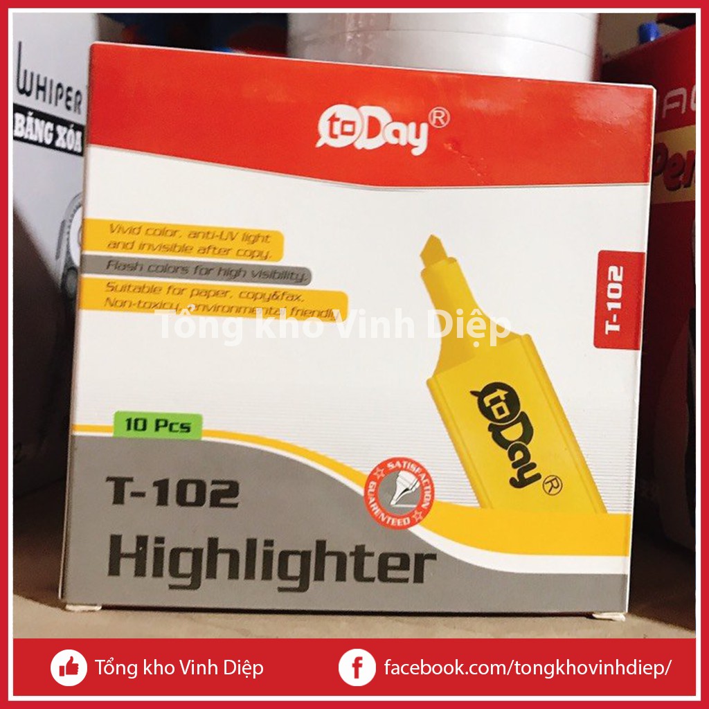 Combo 1 hộp 10 bút nhớ đánh dấu highlight Today - Hàng đẹp bền