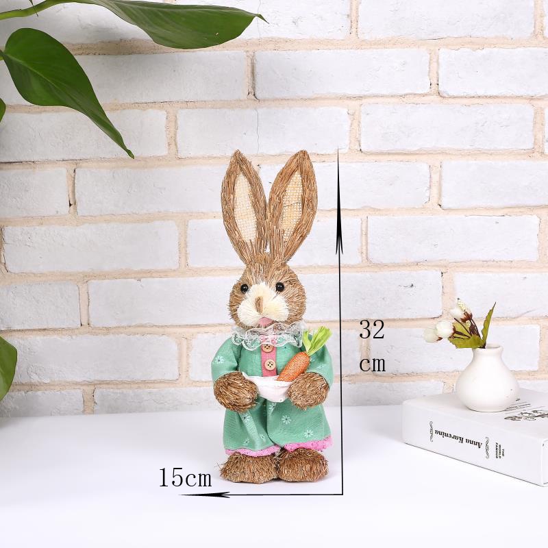 Easter Bunny Prop Trang trí phòng khách Mô phỏng Easter Bunny Lông thỏ Cỏ