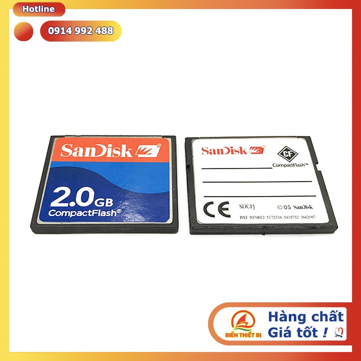 Thẻ nhớ Sandisk CompactFlash 2GB - CF memory card dùng cho máy CNC máy ảnh kỹ thuất số