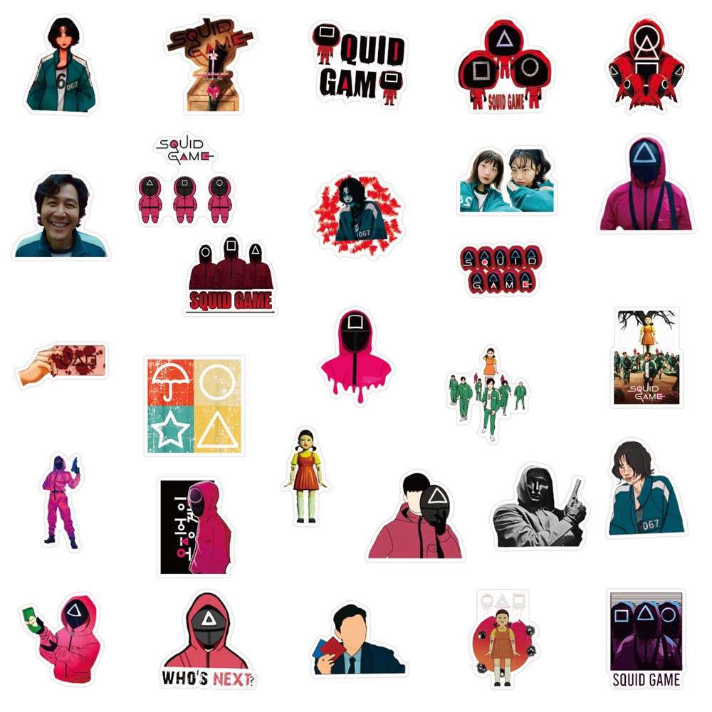 Bộ 50 miếng dán trang trí laptop/điện thoại hình mực chơi game DIY
