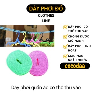 Dây phơi đồ - dây phơi quần áo có lỗ móc treo loại 5m, chất liệu cao cấp, bền đẹp 3271