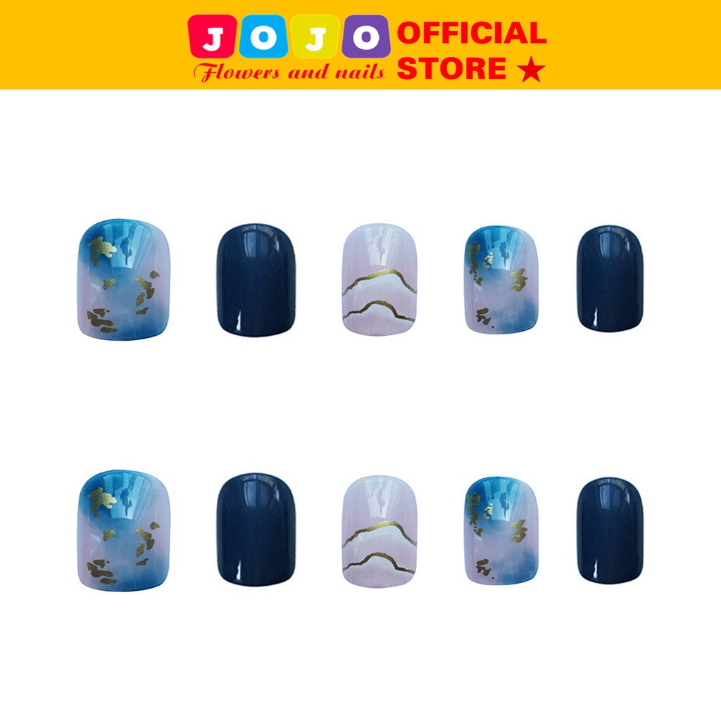 Set 24 móng tay giả PD77 thiết kế thời trang Jojo móng giả có keo dán nhiều mẫu mã đẹp