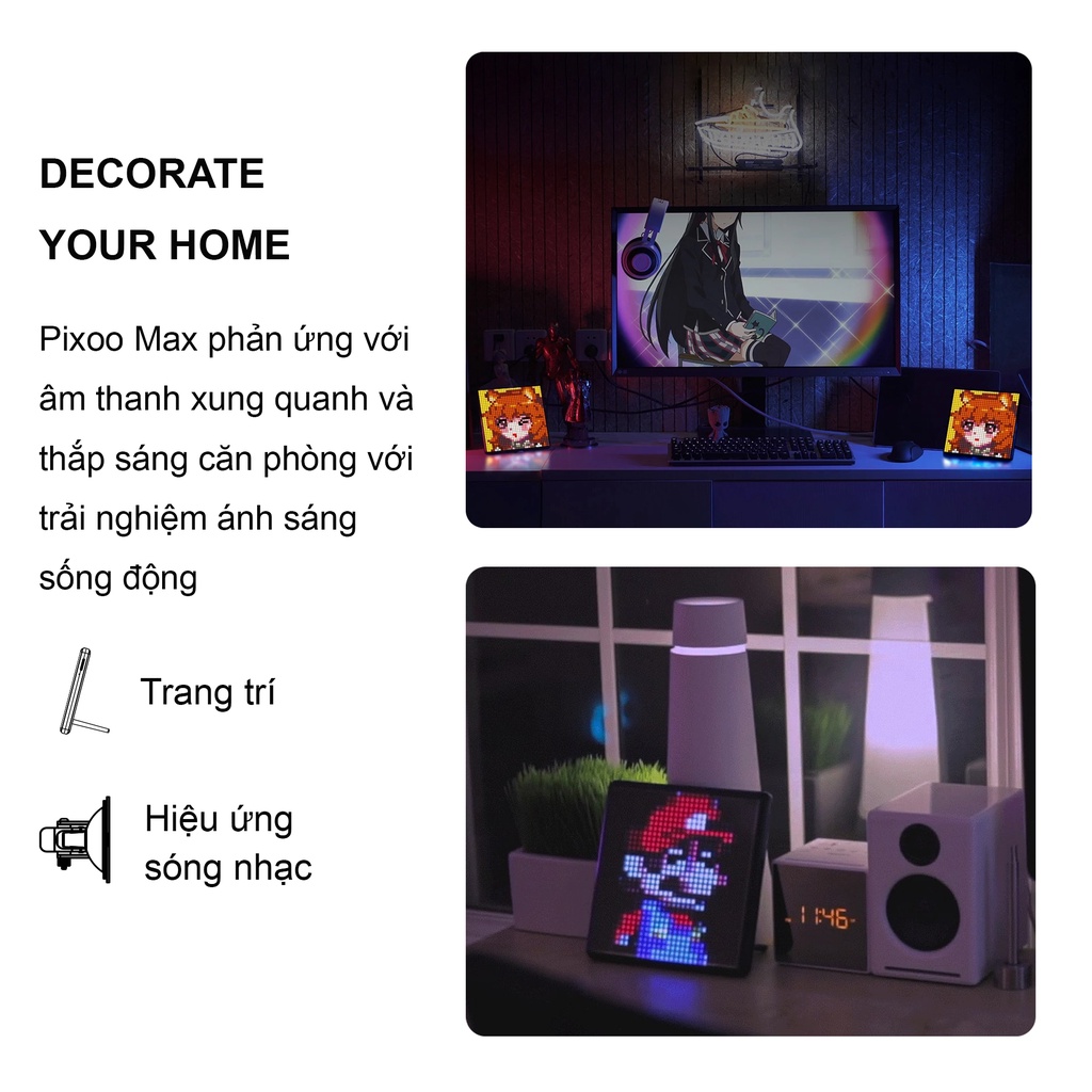 Màn hình LED Divoom Pixoo Max 32x32 pixel tích hợp App nhiều tính năng