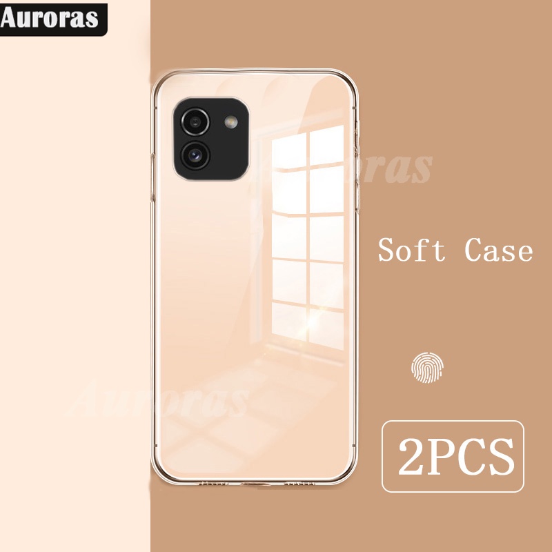 Bộ 2 Ốp Điện Thoại TPU Silicon Mềm Trong Suốt Chống Oxy Hóa Cho Samsung Galaxy A03S A03 2022 A03 2022