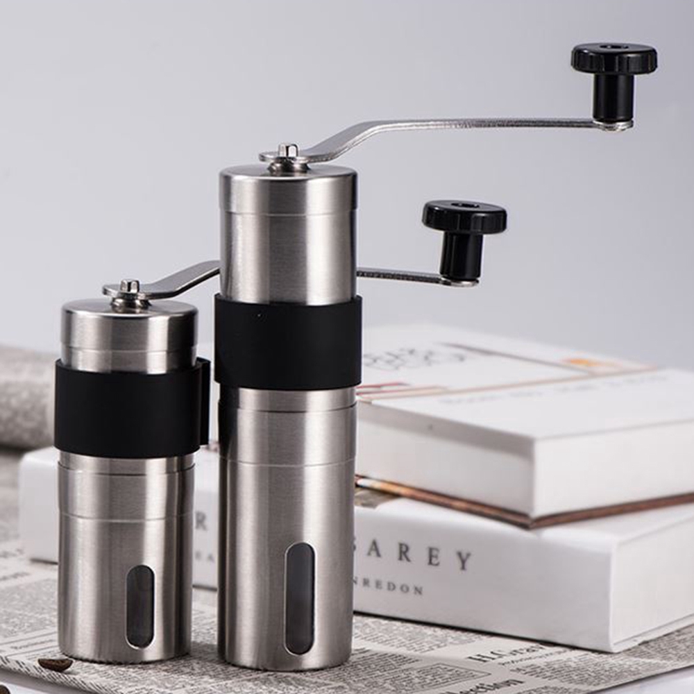 【Ready Stock】 Stainless Steel Grinder Coffee Bean Grinder Household Portable Manual Coffee Grinder 【Doom】