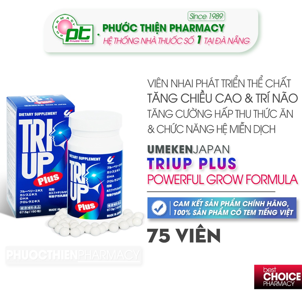 Triup Plus Viên Uống Phát Triển Chiều Cao & Trí Não Cho Bé 75 Viên - Tri Up Plus Tăng Chiều Cao Của Nhật
