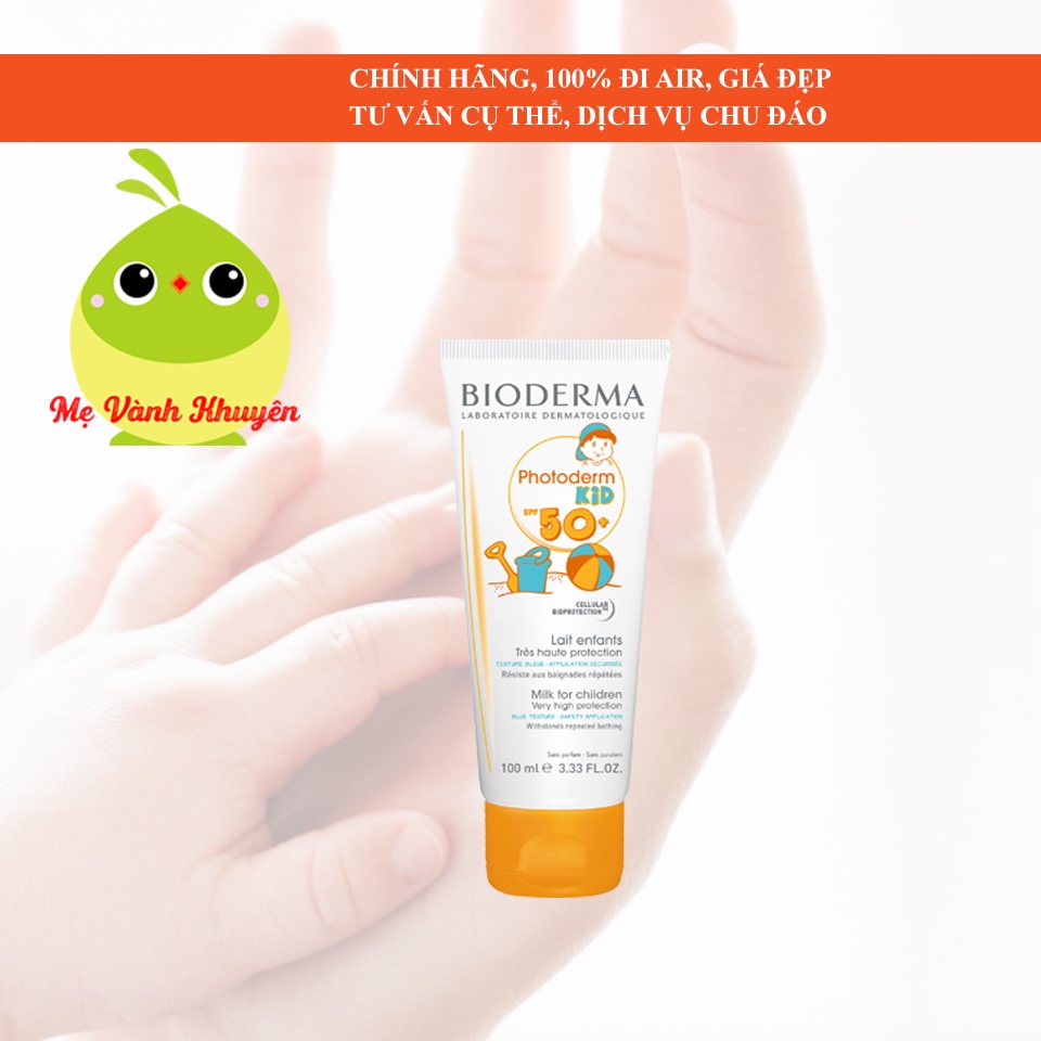 Kem chống nắng dạng sữa lỏng cho trẻ em Bioderma Photoderm Kid SPF 50+, Pháp (100ml)
