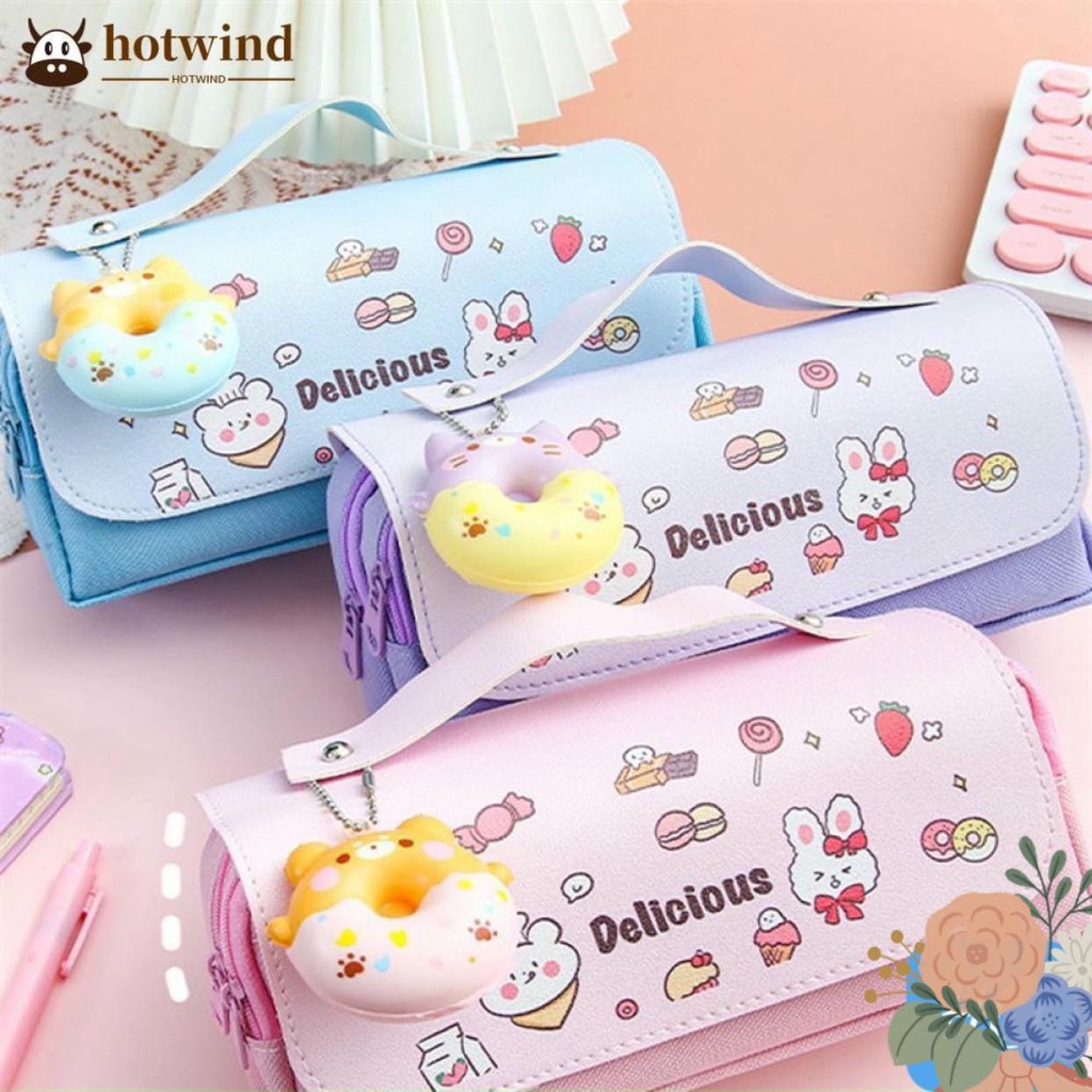 Hộp đựng bút có quai xách, họa tiết đáng yêu cho bé
