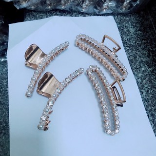 Sỉ 6 kẹp càng cua dài 12cm đính hạt mẫu mới cao cấp