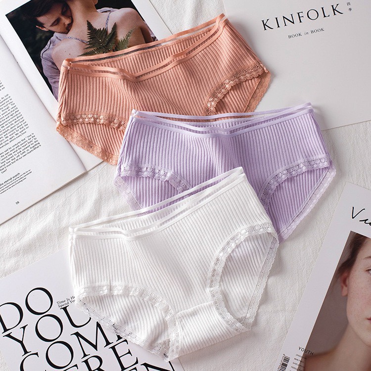Combo 5 quần tăm tre - Quần lót MUJI viền cạp trong phối ren - cô chủ nhỏ chuyên sỉ | BigBuy360 - bigbuy360.vn