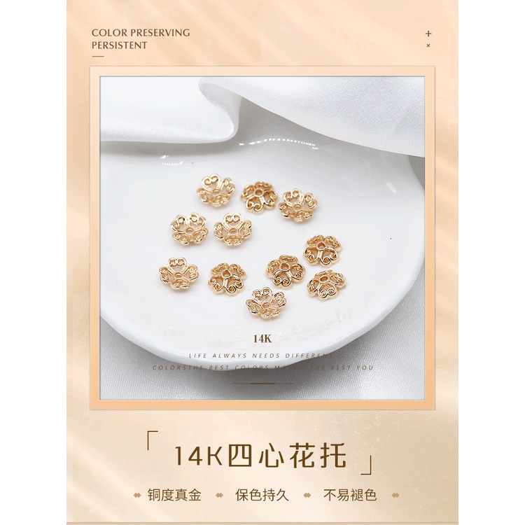 Phụ Kiện Hạt Làm Trang Sức Thủ Công Bằng Đồng 14k Hình Trái Tim