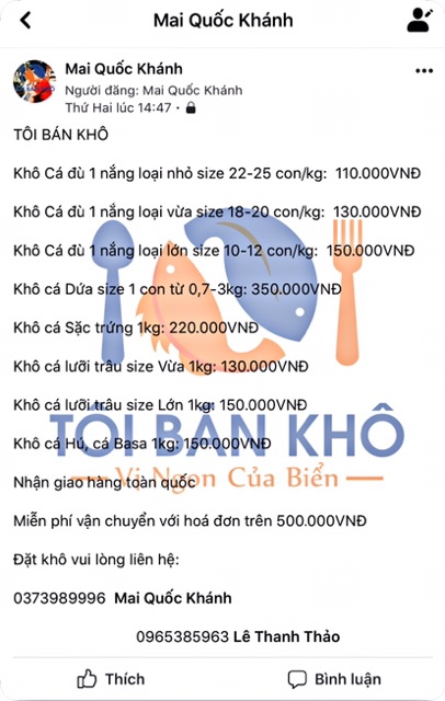 Khô cá Basa 1 nắng