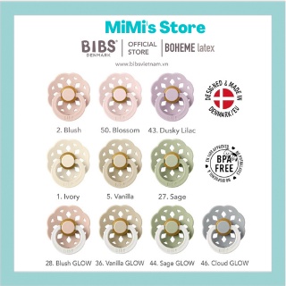 TI NGẬM BIBS BOHEME, TI GIẢ BOHEME CHÍNH HÃNG NÚM CAO SU TRÒN SIZE 1-2