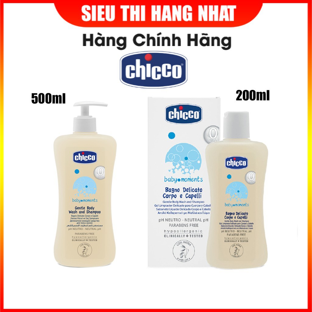 Sữa tắm gội chiết xuất Yến mạch 0M+ Chicco 500ml