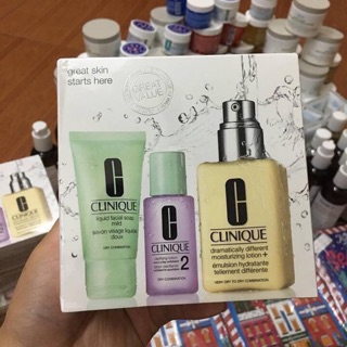 Set dưỡng da Clinique gel hoặc lotion vàng fullsz