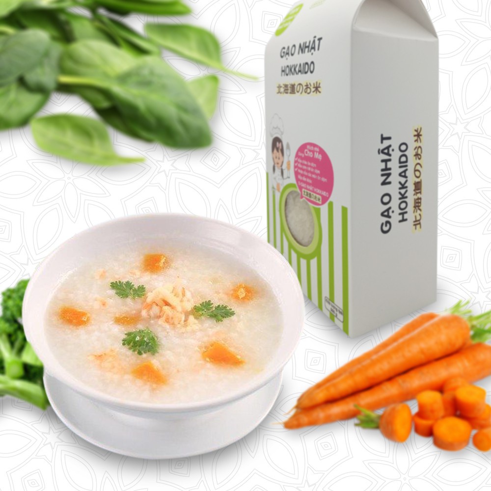 Gạo nhật hữu cơ nấu cháo cho bé từ 6 tháng