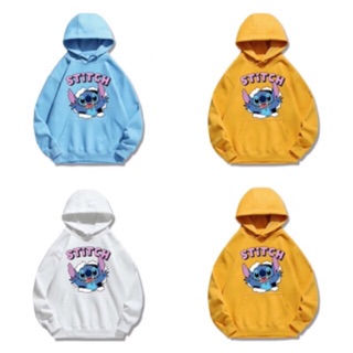 Áo hoodie vải nỉ lót bông dày dặn in Stitch