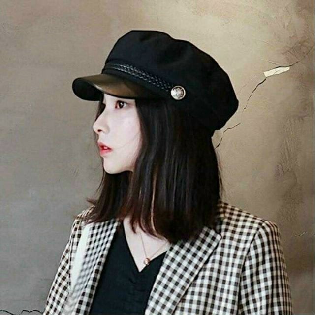 [ SIÊU HÓT ] NÓN THỦY THỦ NỮ MŨ NỒI MỎ DA Thời Trang Beret Phong Cách Retro Hàn Quốc