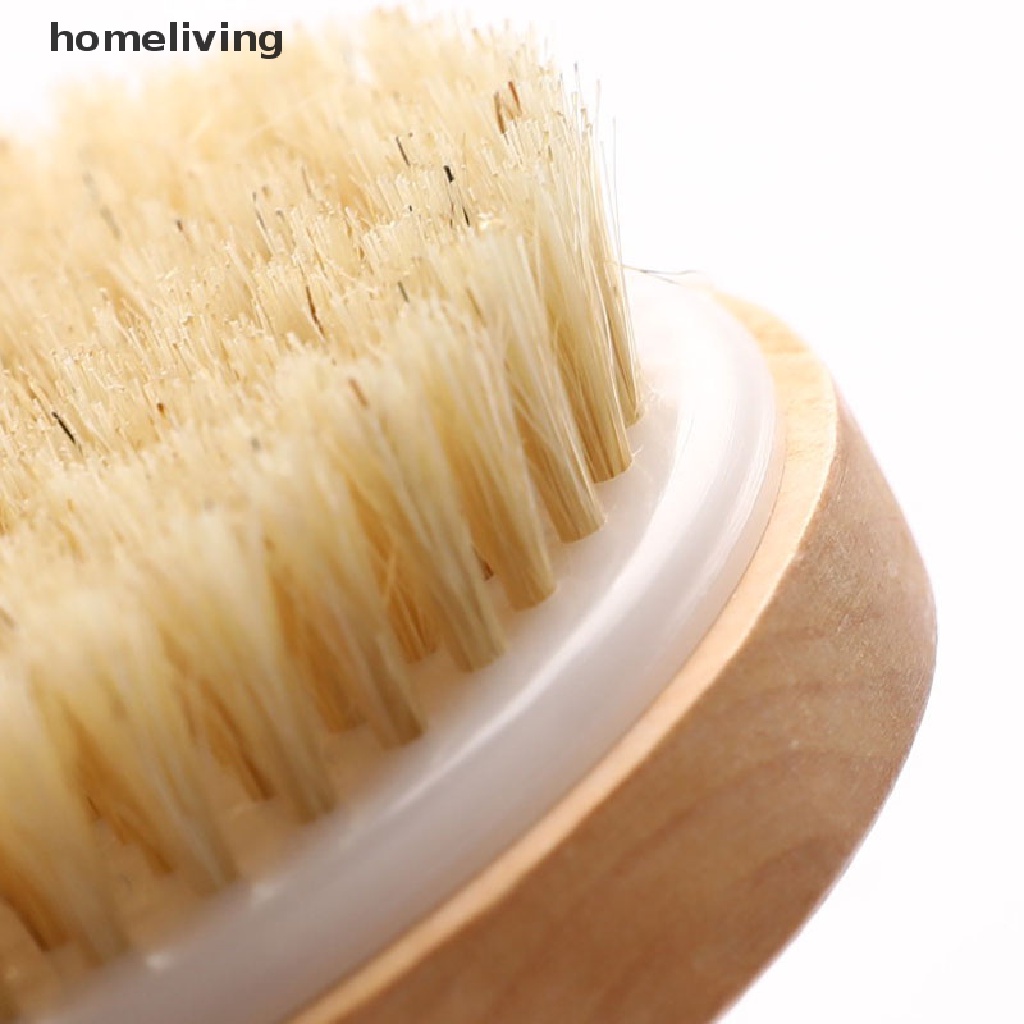 Bàn Chải Tắm Lông Ngựa Bằng Gỗ Massage Tẩy Tế Bào Chết Cơ Thể
