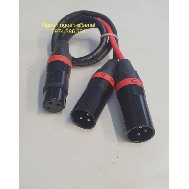 dây tín hiệu chia đôi 1 canon xlr cái ra 2 xlr đực có chân và ngược lại