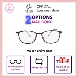 Gọng Kính Kiểu Mắt Oval Nhựa Dẻo G STORE Kính Cận Gọng Mảnh Cực Đẹp Nhiều Màu Cao Cấp Thời Trang Nữ 1209