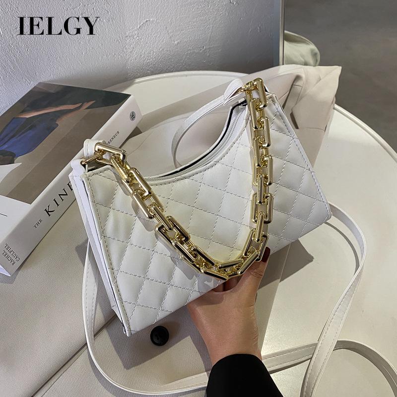 Túi đeo vai/ đeo chéo linh hoạt IELGY họa tiết kim cương phong cách thường ngày dành cho nữ