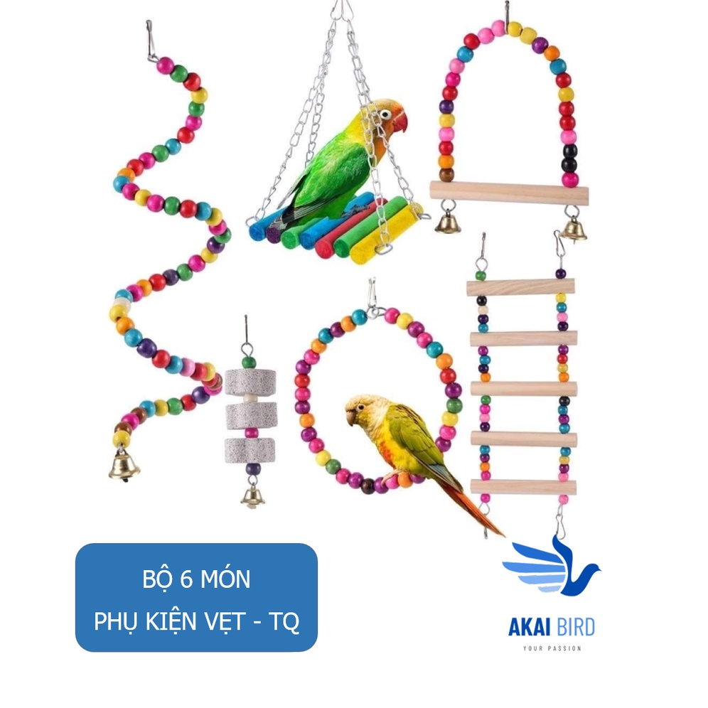 Combo 6 Món Phụ Kiện Đồ Chơi Cho Vẹt - TQ
