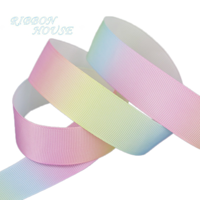 Cuộn dây ruy băng trang trí 25 / 38mm màu cầu vồng dài 10m