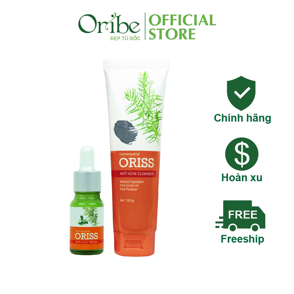 Combo Ngừa Mụn Mờ Thâm Oribe- Sữa Rửa Mặt Ngừa Mụn Oribe 100g + Serum Ngăn Ngừa Mụn Oribe 10ml