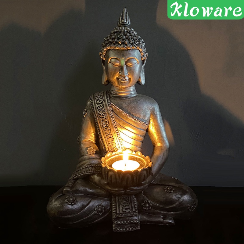 Giá đỡ đèn cầy hình tượng Phật trang trí nhà cửa sân vườn