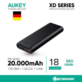 Pin Dự Phòng Aukey PB-XD20 20100mAh, Sạc Nhanh QC 3.0, PD 18W, AiPower- Hàng Chính Hãng