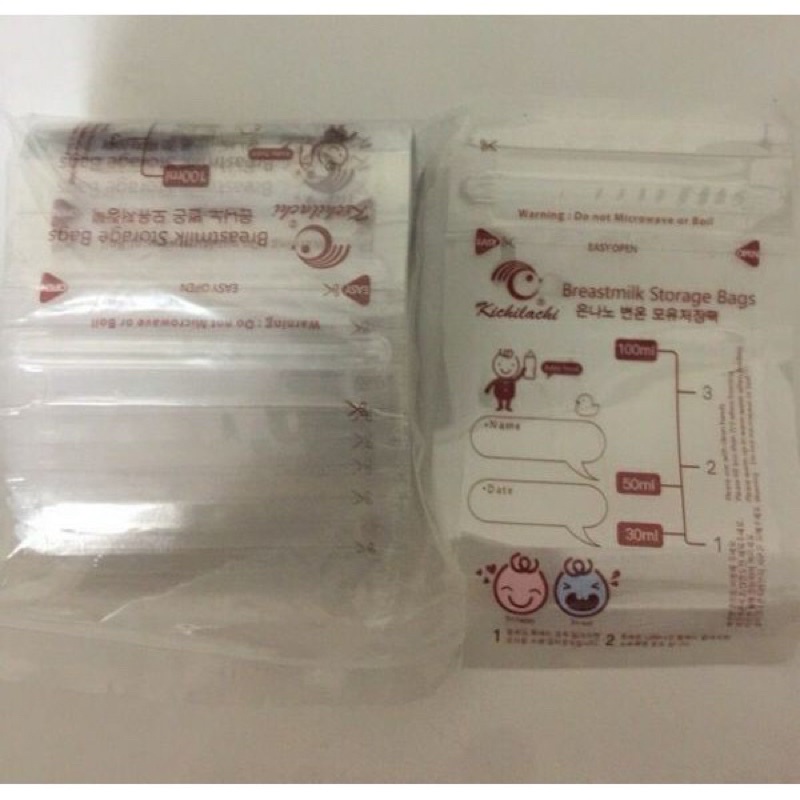 Hộp 30 túi trữ sữa Kichi 100ml mẫu mới