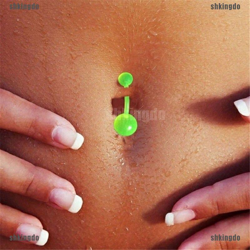 Bộ khuyên xỏ rốn dạ quang nhiều màu sắc