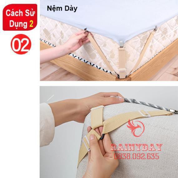 [Hàng Loại 1] Bộ kẹp ga giường cao cấp - kẹp drap giường nệm giữ cố định chống xê dịch tụt góc .